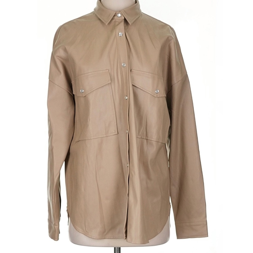 12 tribe faux leather shirt